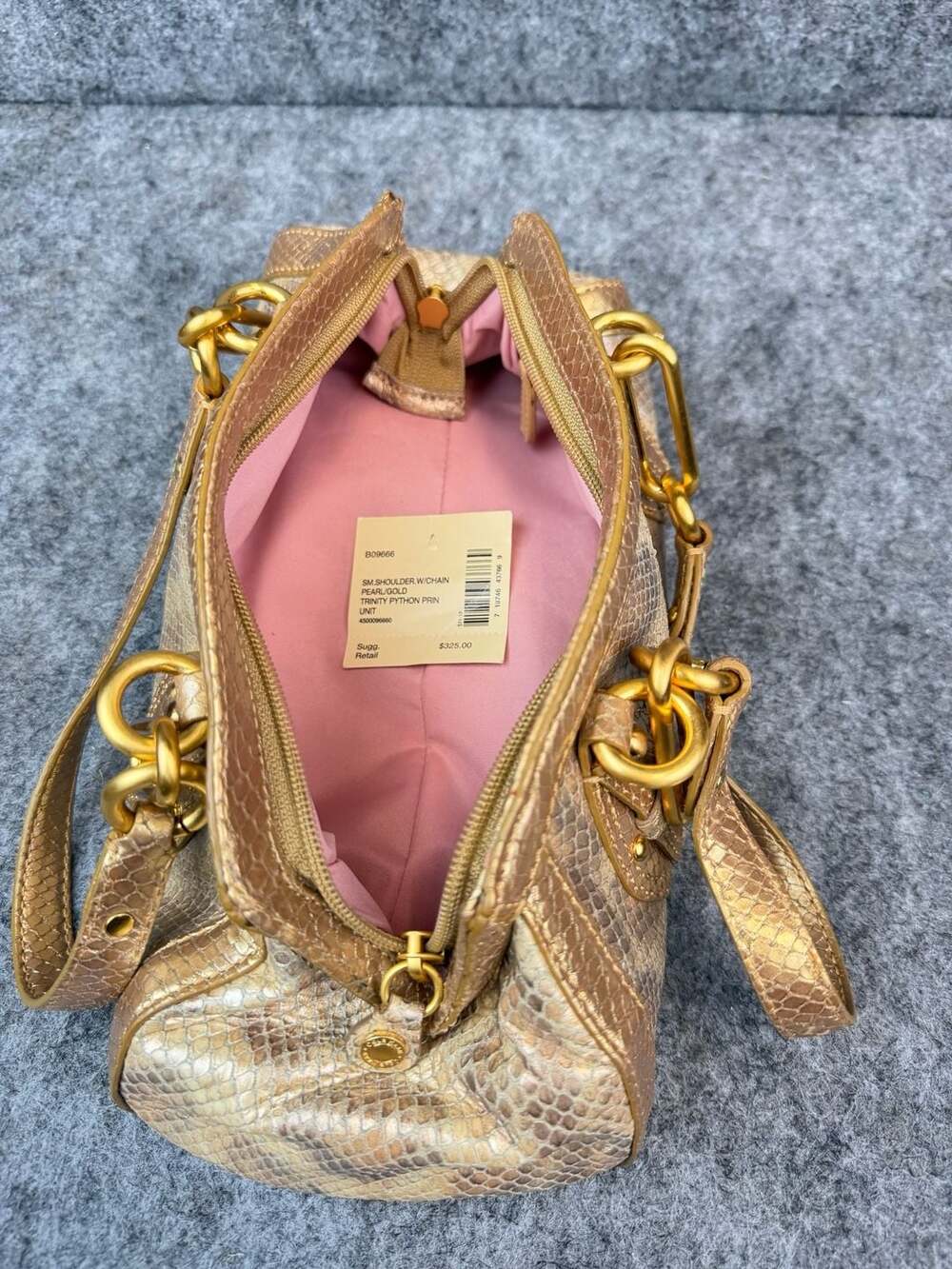 Cole Haan Small Shoulder W/Chain Trinity Python Print Handbag - Picture 5 of 8